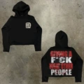 [Pure Cotton Hooded Sweatshirt]W54 (Black)