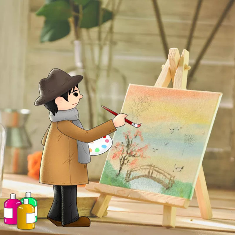 木质diy油画框绘画三脚展示架折叠桌面支架画板塑料画框丙烯儿童手绘