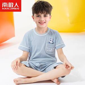 【南极人】儿童睡衣纯棉夏季短袖短裤男童中大童家居服女孩宝宝空
