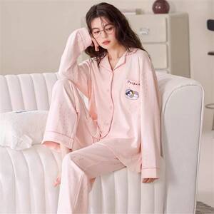 南极人纯棉100%女士睡衣春秋2026新款甜美卡通可爱外穿家居服套装