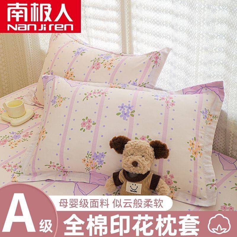 南极人枕套枕头套纯棉100全棉内胆套枕头枕芯48x74cm一对装家用