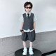 马甲三件套儿童主持人礼服小男孩舞蹈演出表演服 夏季 男童西装 套装