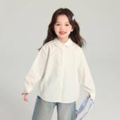 女孩休闲衬衣 聪妈女大童学生纯色百搭衬衫 3.4 一口价现货清仓