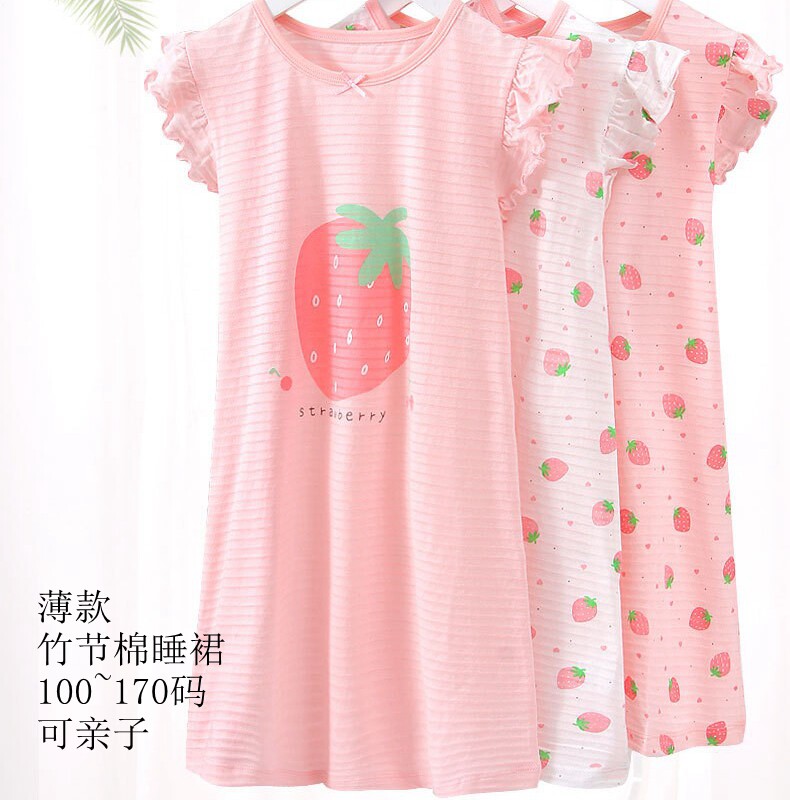 包邮夏季亲子短袖睡裙