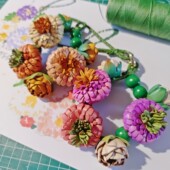 乒乓球菊 芳圃原创头层牛皮纯手工精致可爱立体花朵包挂项链个性