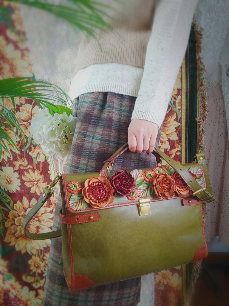 小说家。芳圃原创手工全牛皮复古公文包14寸电脑包手提斜挎包002