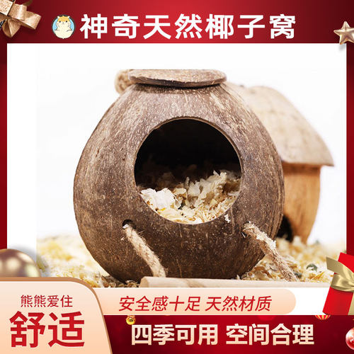 原生态金丝熊椰子窝凉快躲避造景