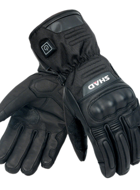 AMU智能电加热控温摩托车防摔冬季保暖防水羊皮电动车保暖手套