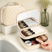 化妆包女大容量便携式 2025新款 带镜子品收纳高颜值分区外出手提包