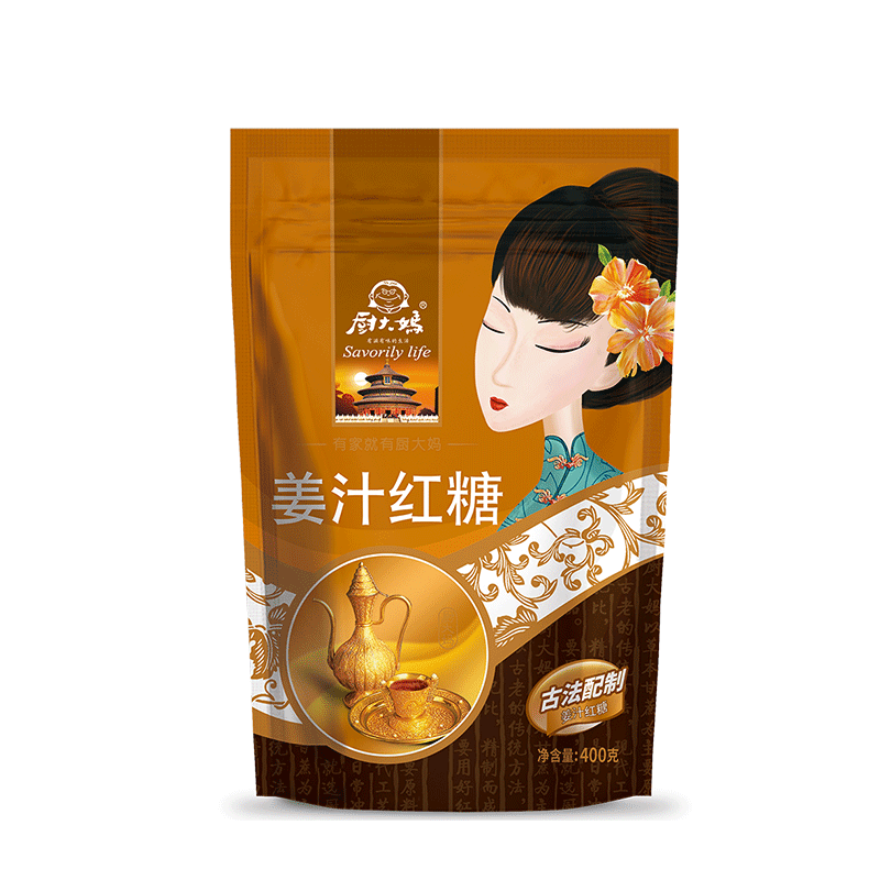 厨大妈姜汁红糖400g大姨妈红糖生姜糖速溶姜汁水红糖姜汁袋装