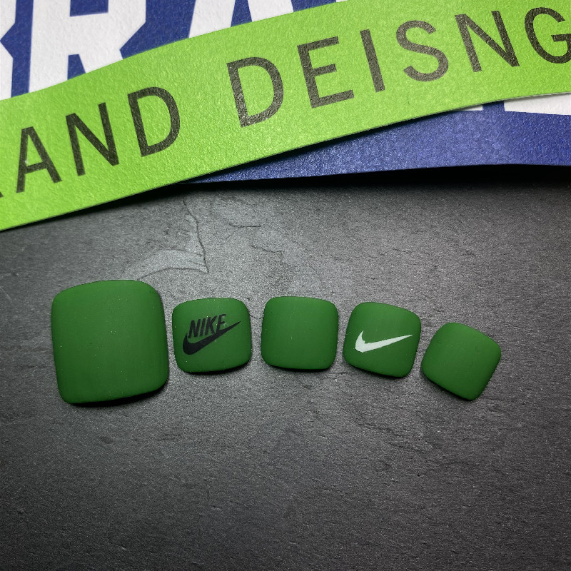 网红穿戴甲脚趾甲夏天绿色系2022年新款指甲贴片ins手工定制美甲