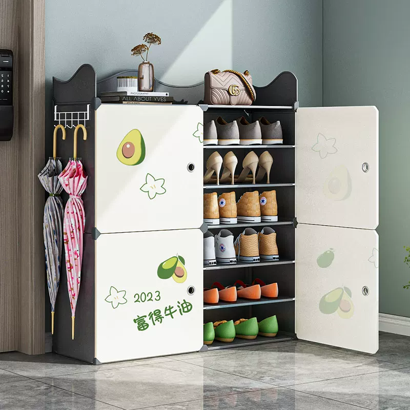 Simple dustproof shoe rack Multi -layer home economy dormitory Large -capacity saving space shoe cabinet storage artifact to place the door