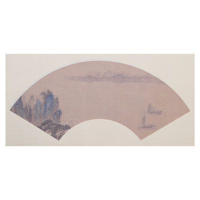 古风蜡染宣纸扇面彩色蜡染笺