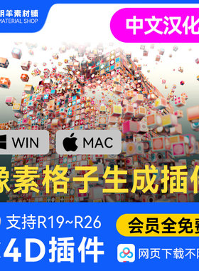 C4D像素化插件Tools4D Voxygen 中文汉化版 支持WIn/Mac R19-R26