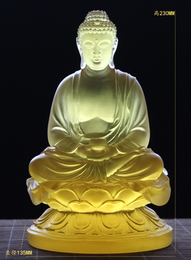 寺院供奉药师佛居家琉璃工艺品