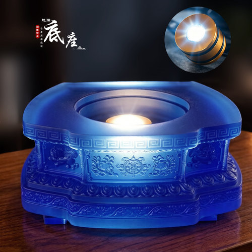 古法琉璃药师佛八吉祥LED底座