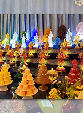 古法琉璃琉璃药师坛城套装摆件