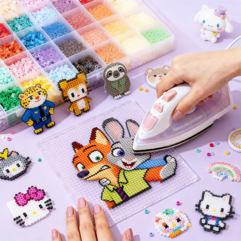 拼豆豆手工diy材料工具套装玩具