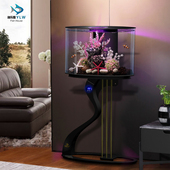 鱼缸客厅小型2025新款 电视柜旁落地生态鱼缸免换水边几缸创意造景