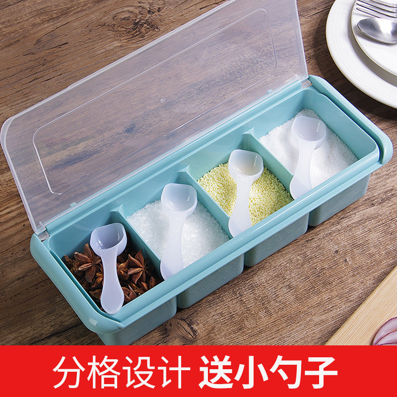 调料盒组合套装家用厨房用品盐糖味精佐料塑料四格收纳盐罐调味罐|msdalam kategori dapur/memasak Appliances, Alat dapur/Penyimpanan dapur, botol penyimpanan/bekas penyimpanan dapur, botol perasa - dari Buy2taobao.com untuk memberikan perkhidmatan ejen Taobao profesional membeli