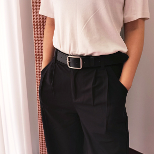 西裤 腰带青少年帅男士 带 百搭日字针扣PU休闲裤 港风皮带ins潮韩版