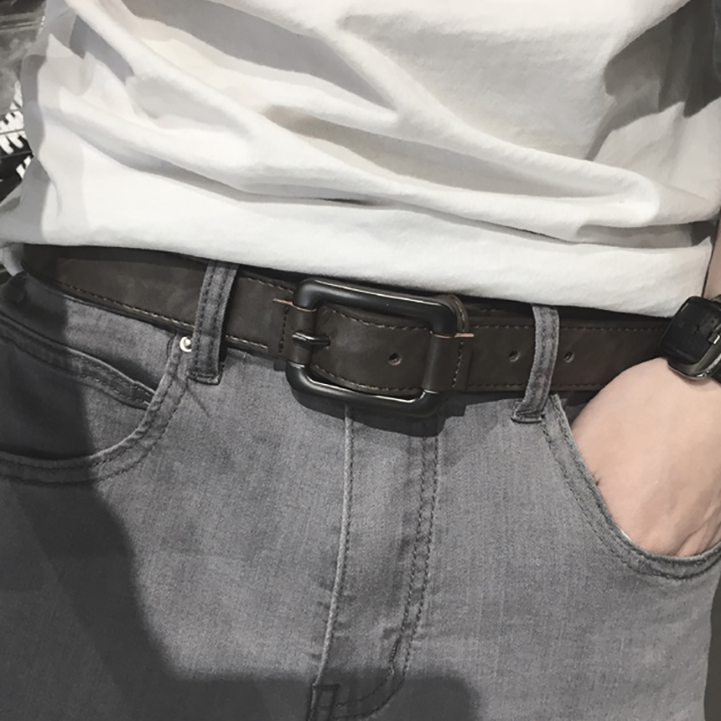 小皮带港风男女皮带腰带针扣Ins