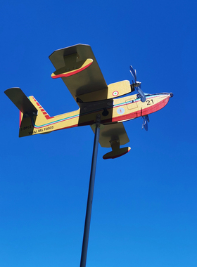 户外金属飞机风车模型庭院花园幼儿园草坪装饰摆件风向标铁战斗机