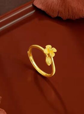18k镀黄金色圣洁之花戒指