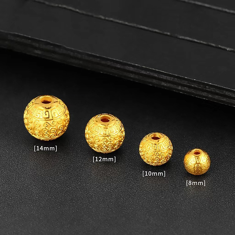 999黄金色祥云珠子转运珠配件