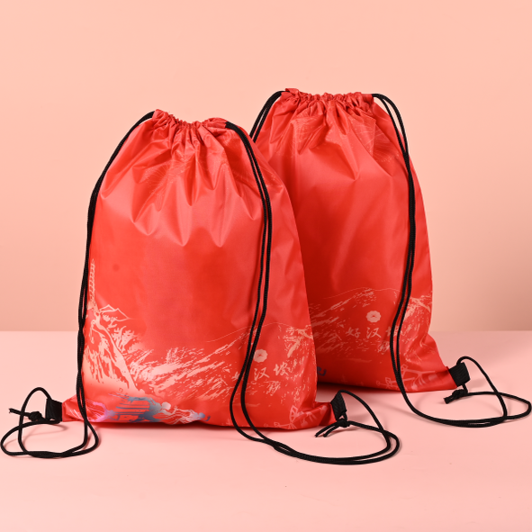 涤纶束口袋抽绳背包双肩包定制印字马拉松运动背包