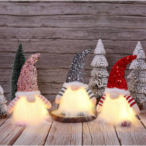 Christmas decorations, high-end gnome dolls with lights,