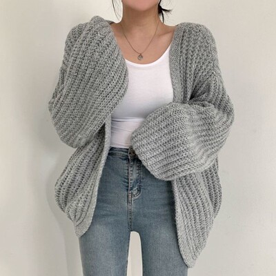 Thick sweater women's autumn winter coat knitte cardigan top