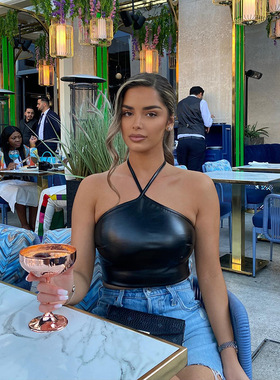 Skin tight elastic suspender strapless  chest wrapped vest