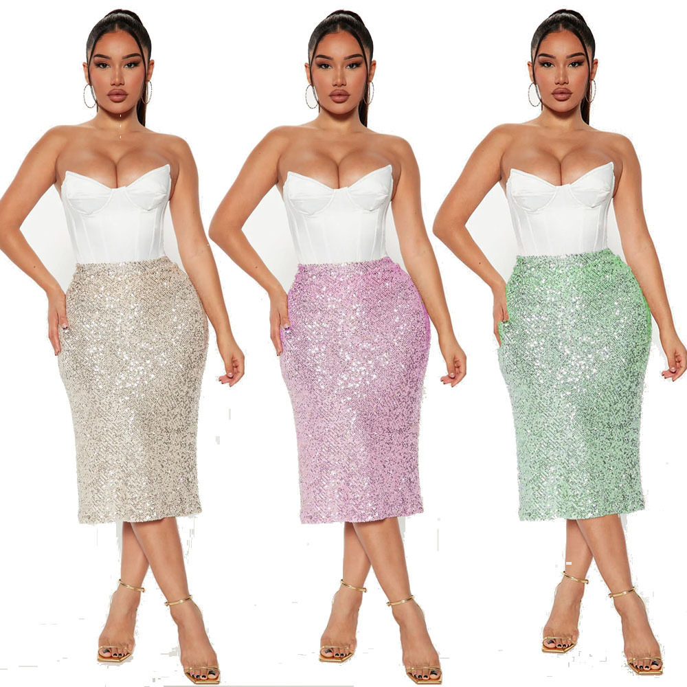 New spring women's sequined high waisted mid length skirt,,女装/女士精品,半身裙,淘宝优惠券,粉丝福利购,淘宝优惠卷