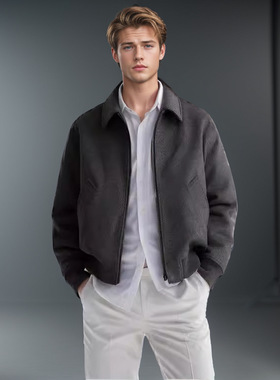 New woolen men's woolen coat jacket cardigan winter solid