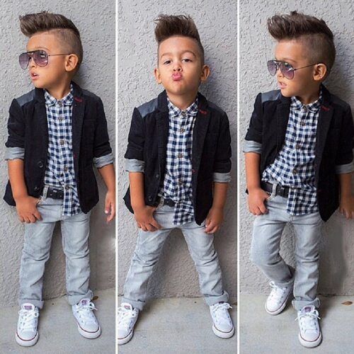 Boys' shirt+jeans children's suit set男童衬衫+牛仔裤套装婴儿