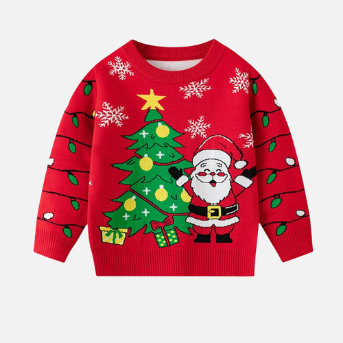 autumn winter children's Santa Claus cartoon Sweater clothes
