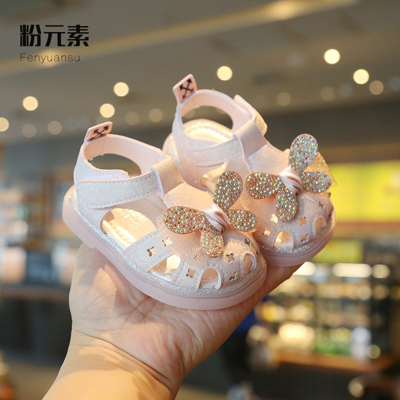 女宝宝凉鞋夏包头洋气公主鞋幼童一岁小童防滑女婴儿鞋软底学步鞋