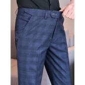 春季 无形弹腰英式 商务休闲西0204w 修身 直筒裤 格纹裤 男士