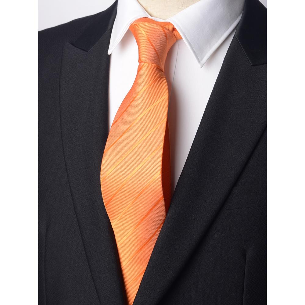 男领带橙色黄金咔色士职业韩版衬衫条纹拉链式免打结领结潮1204k