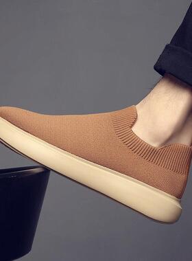 2026春夏男士布鞋薄款一脚蹬懒人鞋袜子鞋男休闲运动鞋轻便0110r