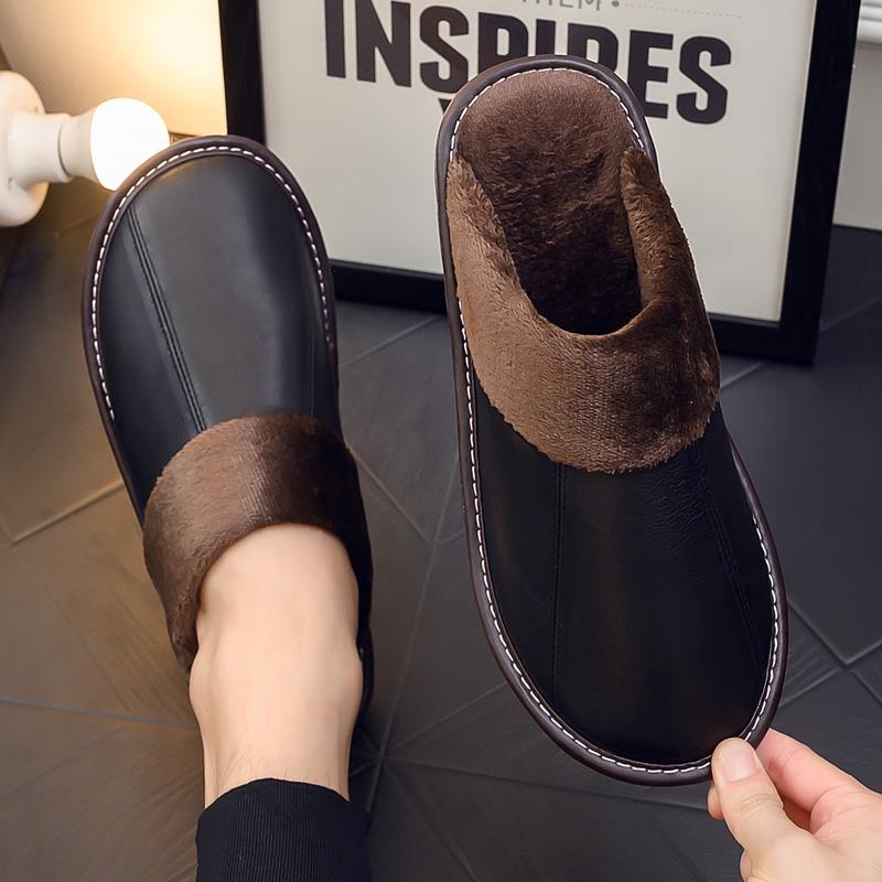秋冬面居家用棉拖鞋男厚底防滑室内天家居保暖拖鞋女1027z