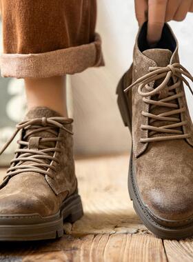 马丁靴男冬季休闲高帮鞋潮流复古英伦风中帮韩版工装靴子1103r