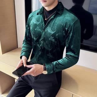 加厚衬衫 时尚 保暖男秋季 秋厚款 潮流休闲百搭1016w 假两件长袖 冬季