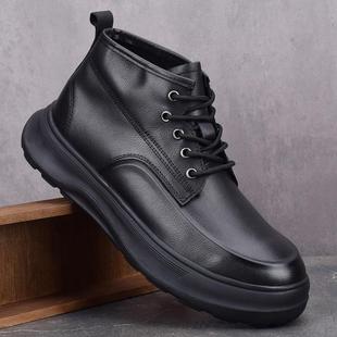 秋冬新款 1226z 靴男首层男皮靴软底防滑中帮百搭商务皮鞋