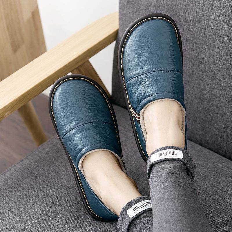 秋冬新款真拖鞋家居保暖毛绒包跟防滑情侣棉拖鞋居家厚底室1004z