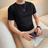 T恤打底衫 圆领短袖 高级感痞帅0207r 健身半袖 修身 T恤男士 2026新款