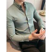 韩版 衬衣英伦型男休闲衬衫 修身 秋装 男士 暗条纹长袖 时尚 百搭0130r