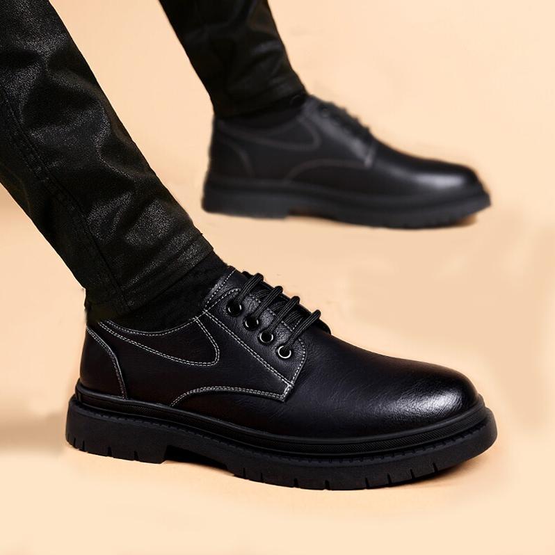 秋冬皮鞋男2025新款马丁靴商务正装大头厚底工装休闲男士皮1206z