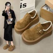 春季 松糕底休闲博0127z 一脚蹬懒人鞋 厚底反绒勃肯鞋 女2026年新款